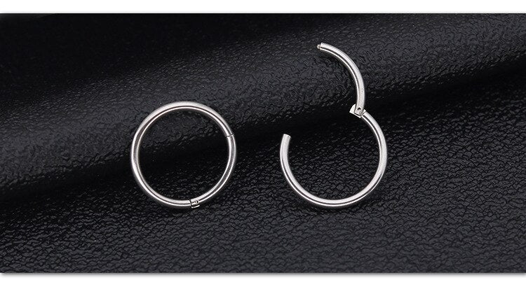 Segment Nose Hoop Rings Septum Clicker Labret Piercing Buckle Round Earrings Jewelry New Stainless Steel Interface Ear 14g 16g - RB.